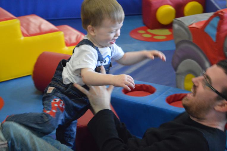 Attacking Daddy at Soft Play (Daddy is blurry, need to get better with the DSLR)
